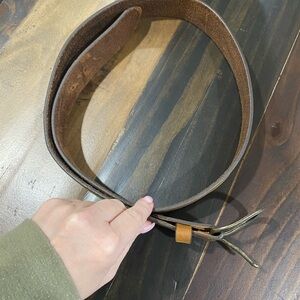 Justin Boots Rustic Distressed Leather Belt with Brass Buckle